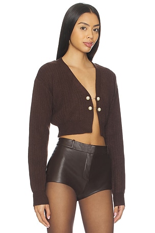 MORE TO COME Destiny Cardigan Sweater in Brown