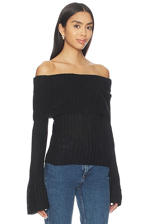 MORE TO COME Ingrid Off Shoulder Sweater in Black