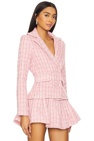 MORE TO COME Ashtyn Tweed Blazer in Coral