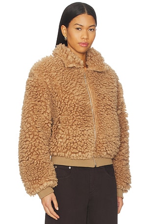 MORE TO COME Indira Teddy Jacket in Tan