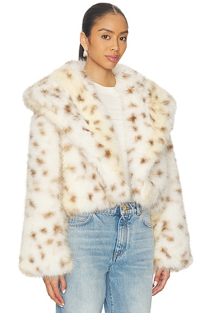 MORE TO COME Rockie Faux Fur Jacket in Cream