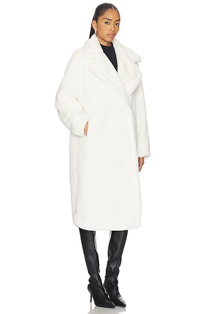 MORE TO COME Calliope Faux Fur Coat in White