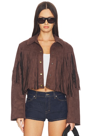 Baylor Fringe Faux Suede Jacket MORE TO COME