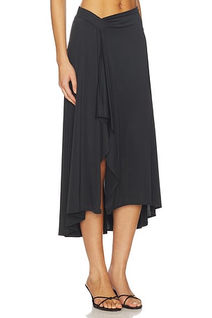 MORE TO COME Shaina Midi Skirt in Black. Size XXS. Also
