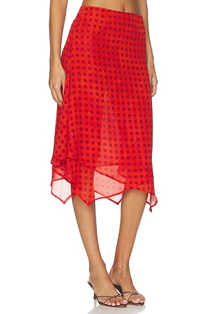MORE TO COME Landry Midi Skirt in Red