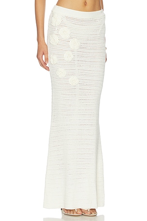 MORE TO COME Tirzah Crochet Maxi Skirt in Ivory