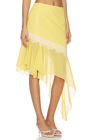 MORE TO COME Yara Midi Skirt in Yellow