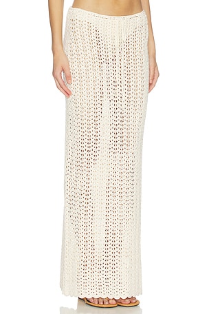 MORE TO COME Arna Crochet Maxi Skirt in Neutral. Size XS. Also