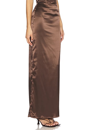MORE TO COME Elenor Maxi Skirt in Brown