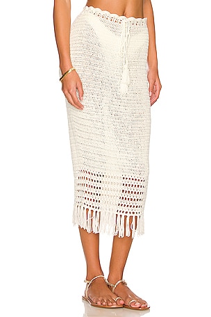 MORE TO COME Angelina Midi Skirt in Ivory