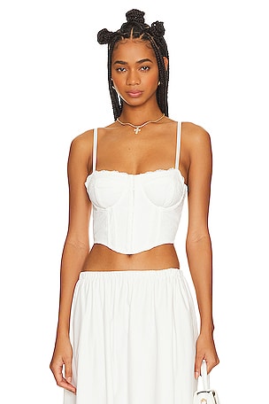 Plus White Ruched Sleeve Bardot Corset Top