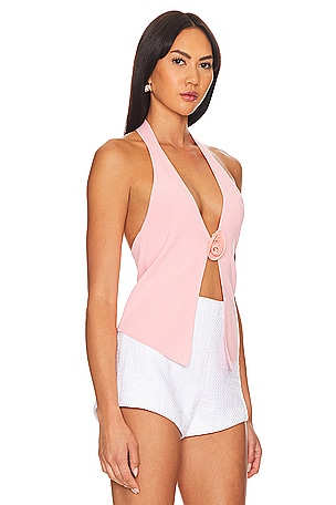 MORE TO COME Dixie Halter Top in Rose
