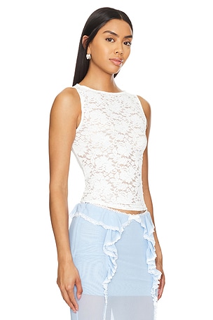 MORE TO COME Iris Lace Top in White