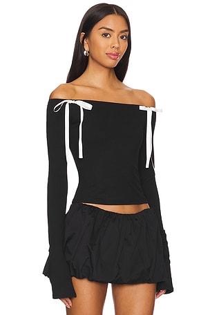 MORE TO COME Julieta Off Shoulder Top in Black