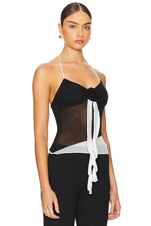 MORE TO COME Maya Halter Top in Black,White