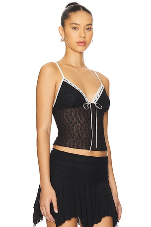 MORE TO COME Flor Cami Top in Black