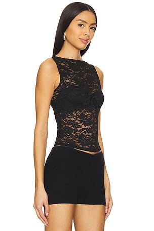 MORE TO COME Iris Lace Top in Black