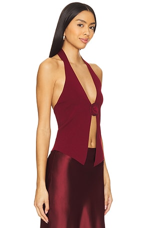 MORE TO COME Dixie Halter Top in Burgundy