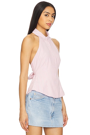 MORE TO COME Lisseth Open Back Top in Rose