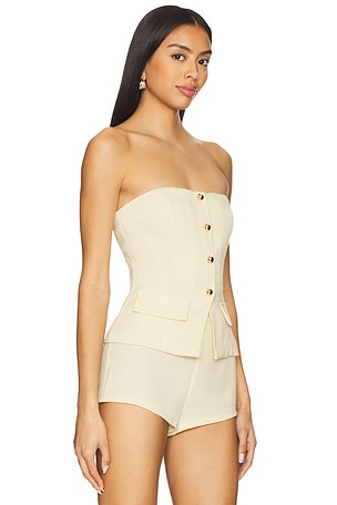 MORE TO COME Karsi Strapless Top in Yellow