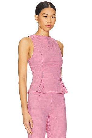 MORE TO COME Drea Peplum Top in Red