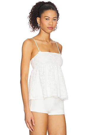 MORE TO COME Solana Babydoll Top in White