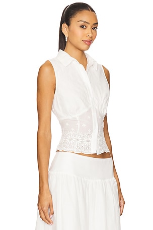 MORE TO COME Danie Button Up Top in White. Size XS. Also
