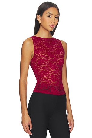 MORE TO COME Iris Lace Top in Red