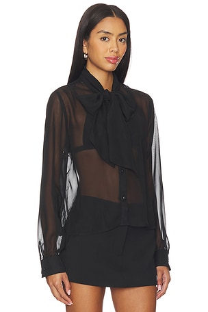 MORE TO COME Cinrella Sheer Top in Black