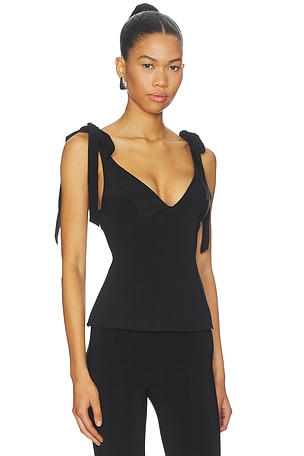 MORE TO COME Brixley Deep V Top in Black