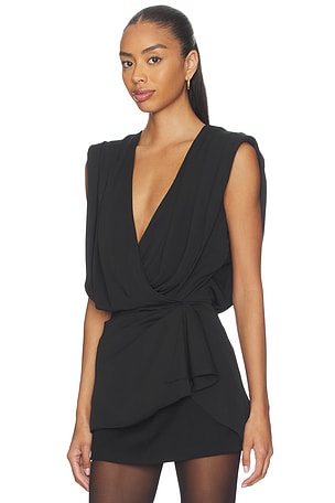 MORE TO COME Birdie Wrap Top in Black