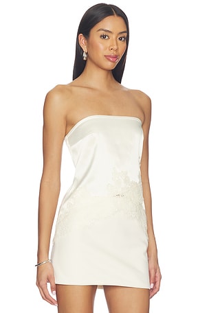 MORE TO COME Sian Strapless Lace Top in Cream