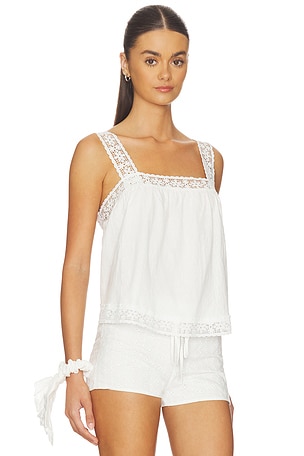 MORE TO COME Soriya Square Neck Top in White