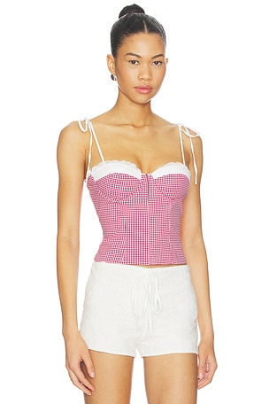 MORE TO COME Roslyn Top in Red,White