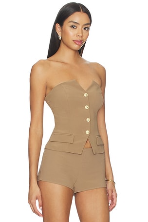 MORE TO COME Twila Strapless Top in Tan