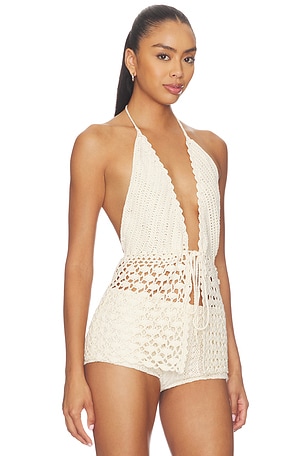 MORE TO COME Alice Tie Front Top in Ivory