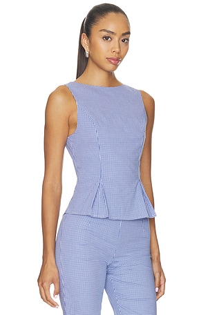 MORE TO COME Drea Peplum Top in Blue