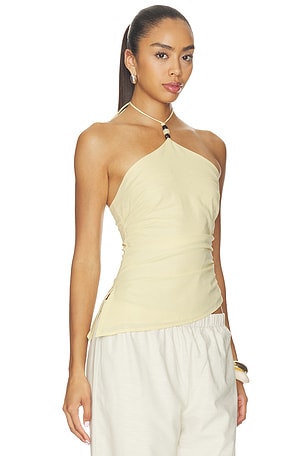 MORE TO COME Shaila Halter Top in Cream. Size XXS. Also