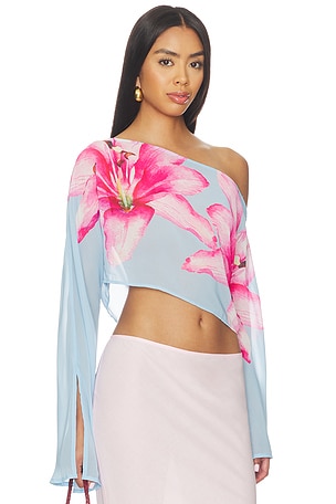 MORE TO COME Shirley Off Shoulder Top in Blue