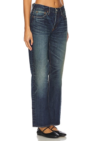 Moussy Vintage Ortega Wide Straight in Denim-Dark