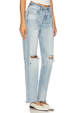 Moussy Vintage Odessa Straight-low Jeans in Blue
