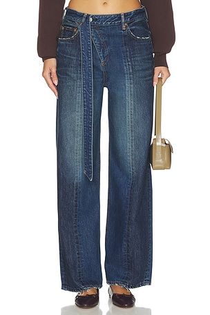 Tioga Belt Design Straight Jeans Moussy Vintage