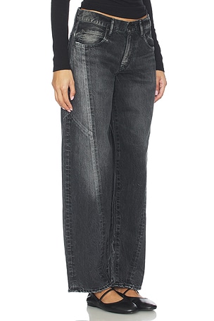 Moussy Vintage Largo Remake Wide Tapered Jeans in Black