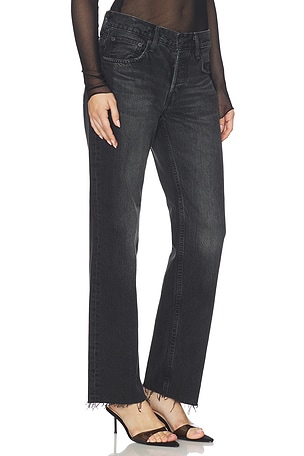 Moussy Vintage Glencoe Straight Low Jeans in Black