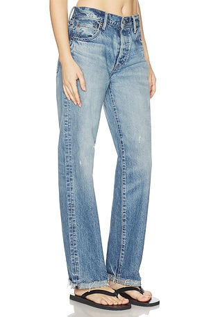 Moussy Vintage Dorchester Straight Leg Jeans in Blue