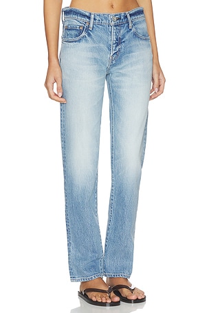 Moussy Vintage Deland Slim Straight Leg Jeans in Blue