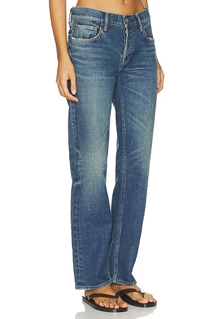 Moussy Vintage Hadley Straight Low Rise Jeans in Blue
