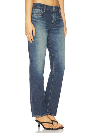Moussy Vintage Leverett Slim Straight Jeans in Blue