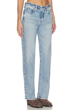 Moussy Vintage Kingston Tailored Straight Jeans in Blue