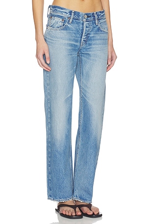 Moussy Vintage Cheval Straight Low Rise Jeans in Blue